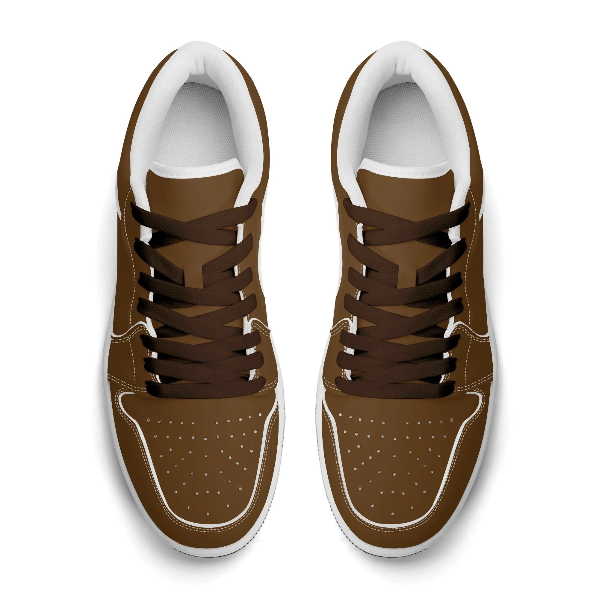Braune Low Top Leder Sneaker für Herren