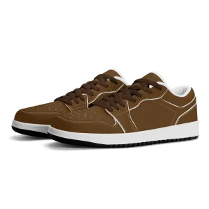 Braune Low Top Leder Sneaker für Herren