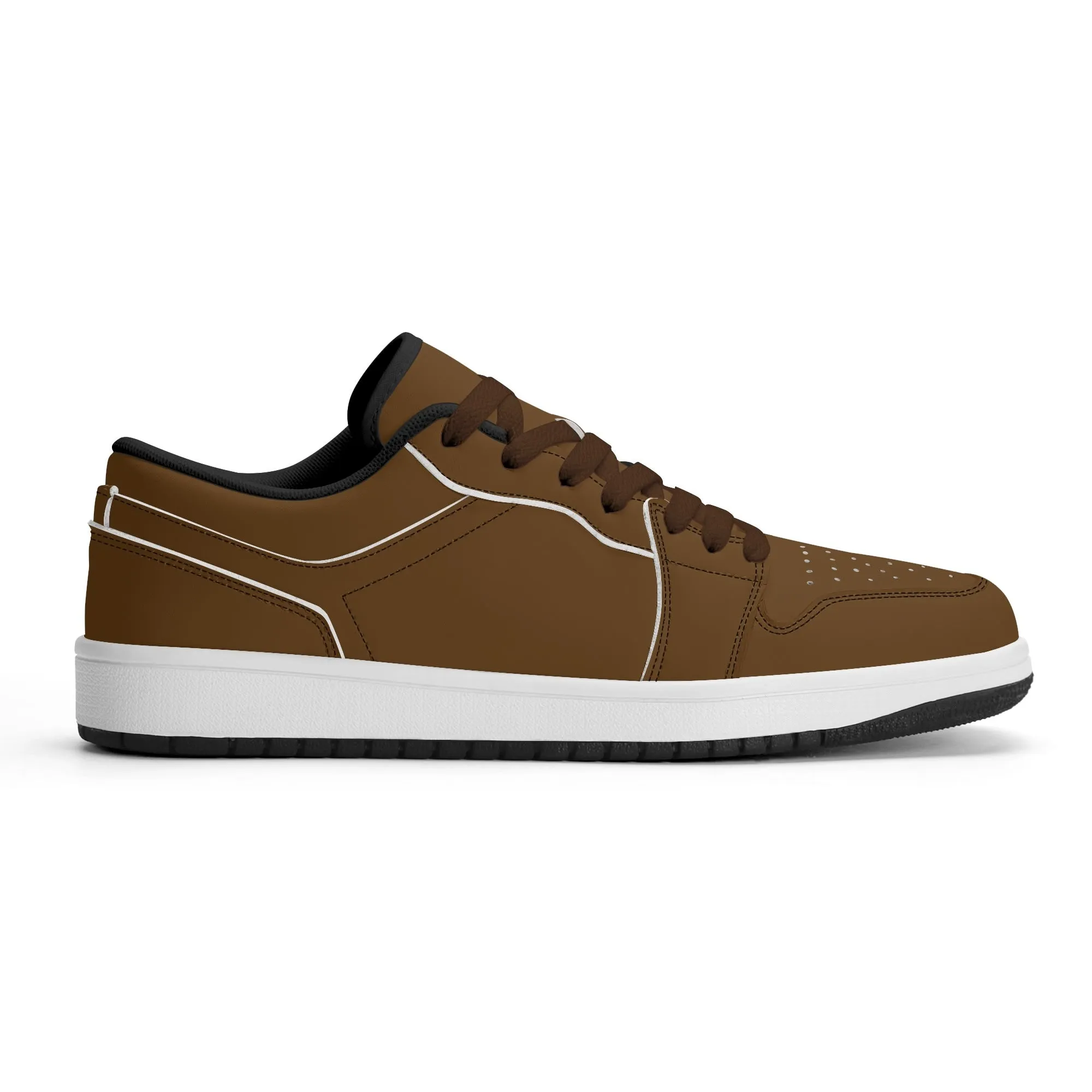 Braune Low Top Leder Sneaker für Herren