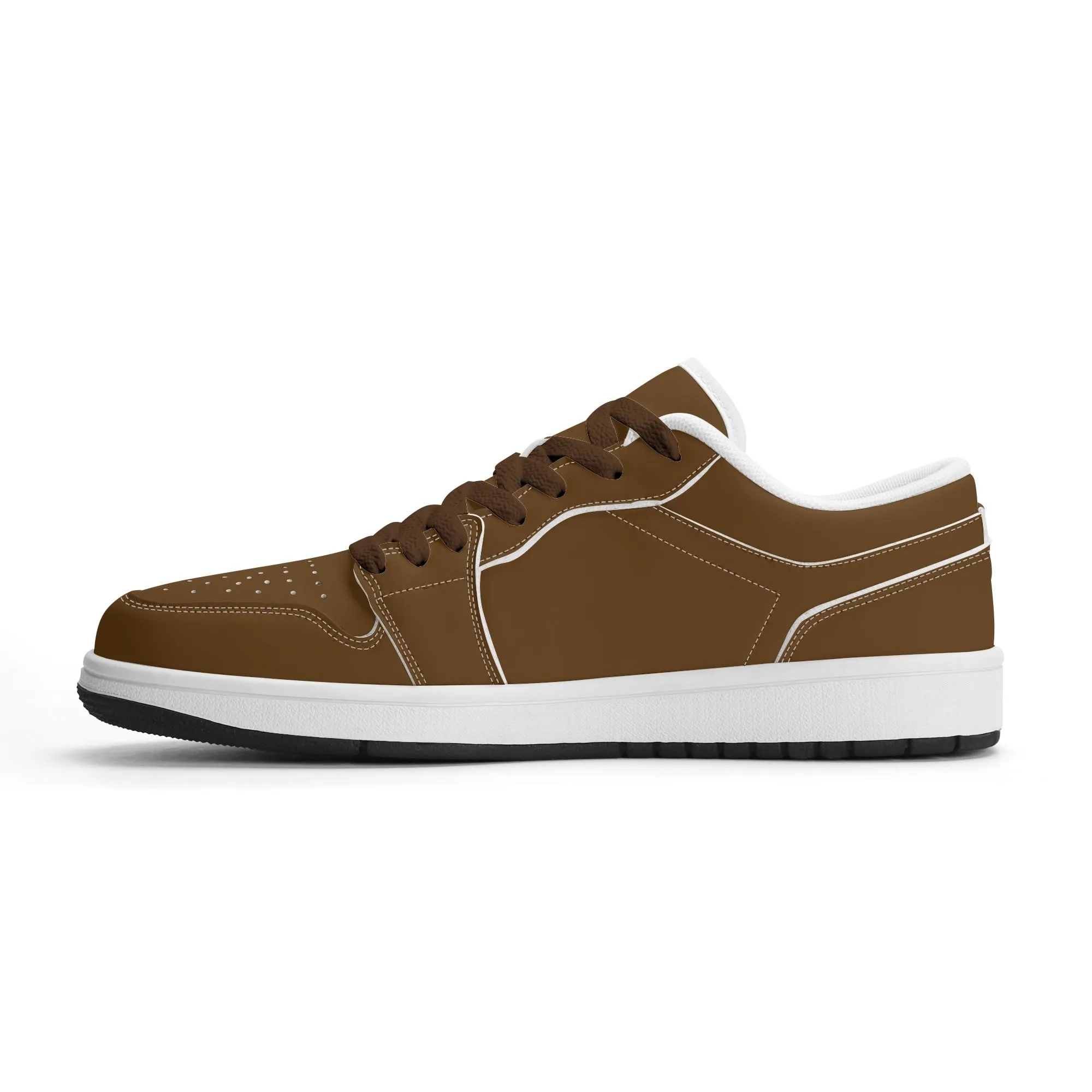 Braune Low Top Leder Sneaker für Herren