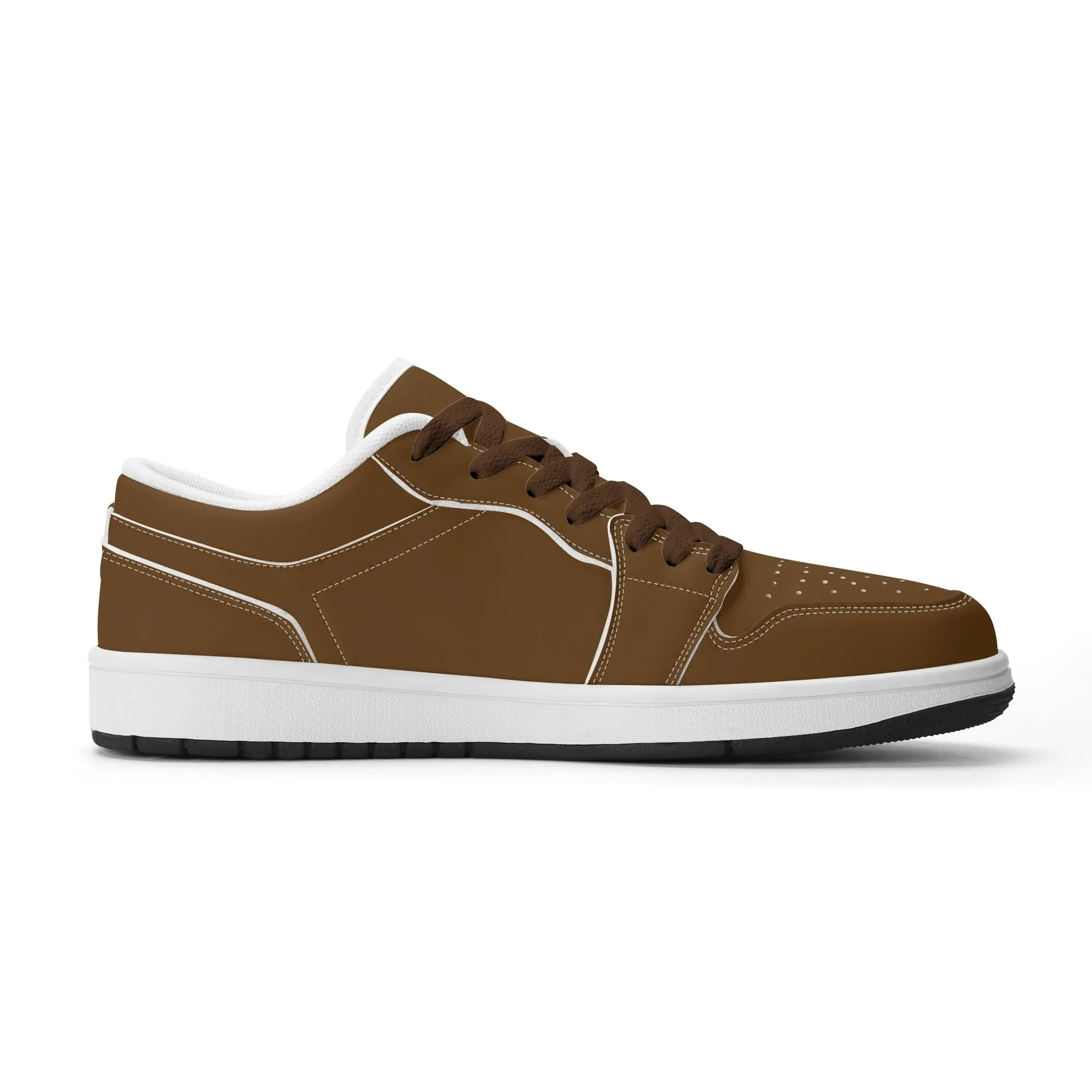 Braune Low Top Leder Sneaker für Herren
