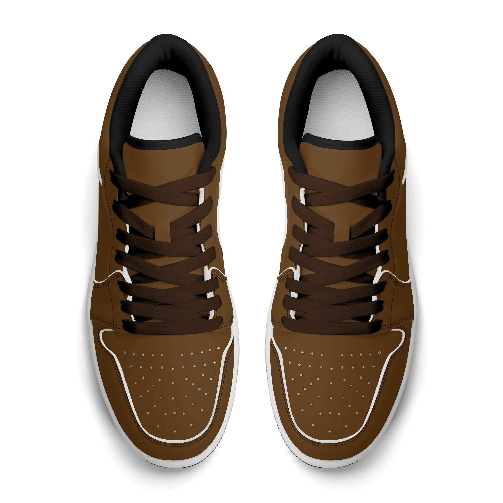 Braune Low Top Leder Sneaker für Herren