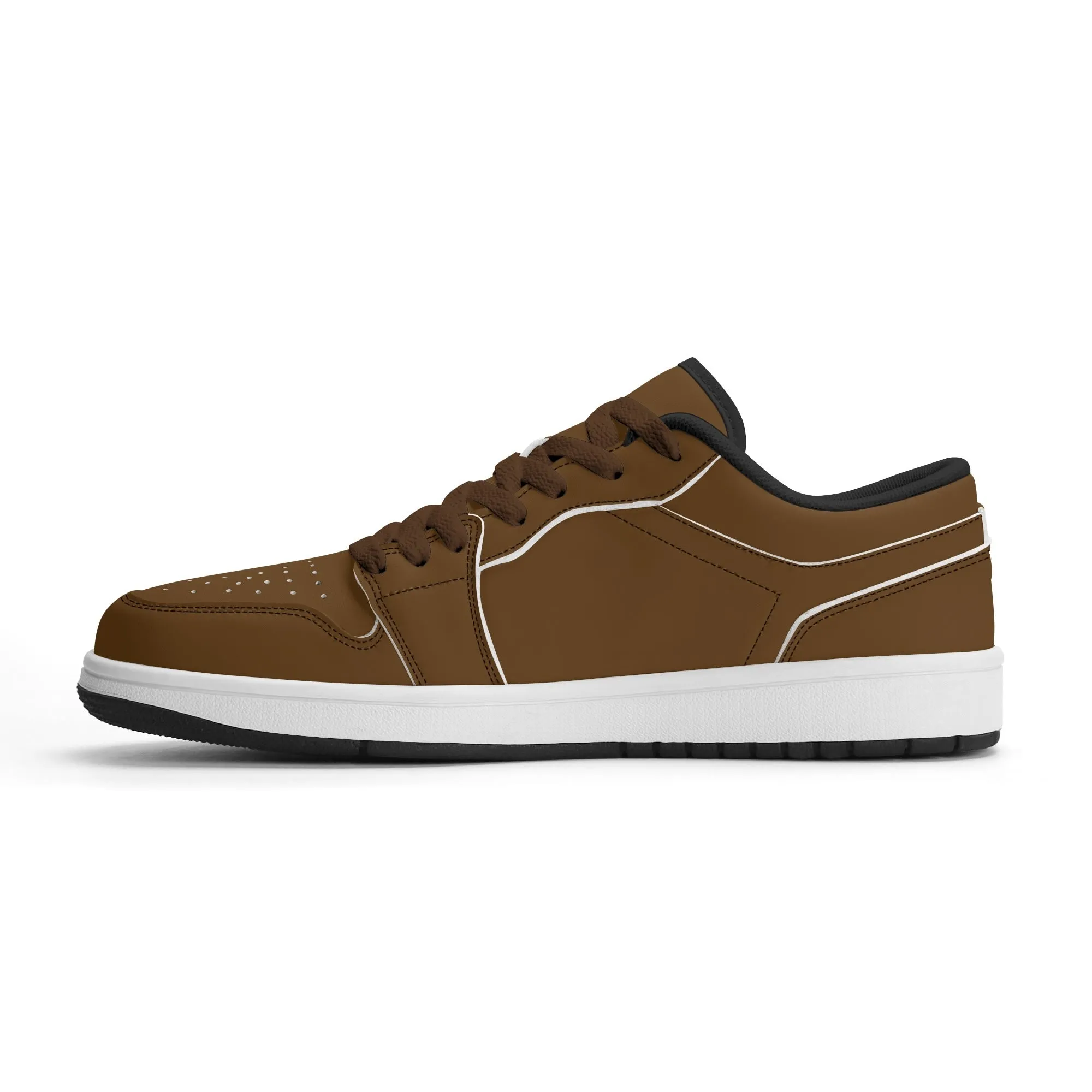 Braune Low Top Leder Sneaker für Herren