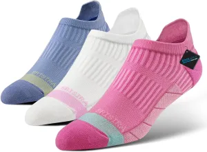 BRISIRA Coolmax Bamboo Viscose Women Compression Running Ankle Socks No Show Athletic Wicking Thick Cushioned Arch Support