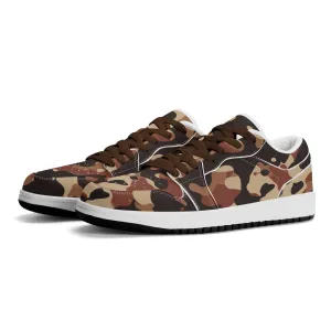 Brown Camouflage Low Top Leder Sneaker für Damen