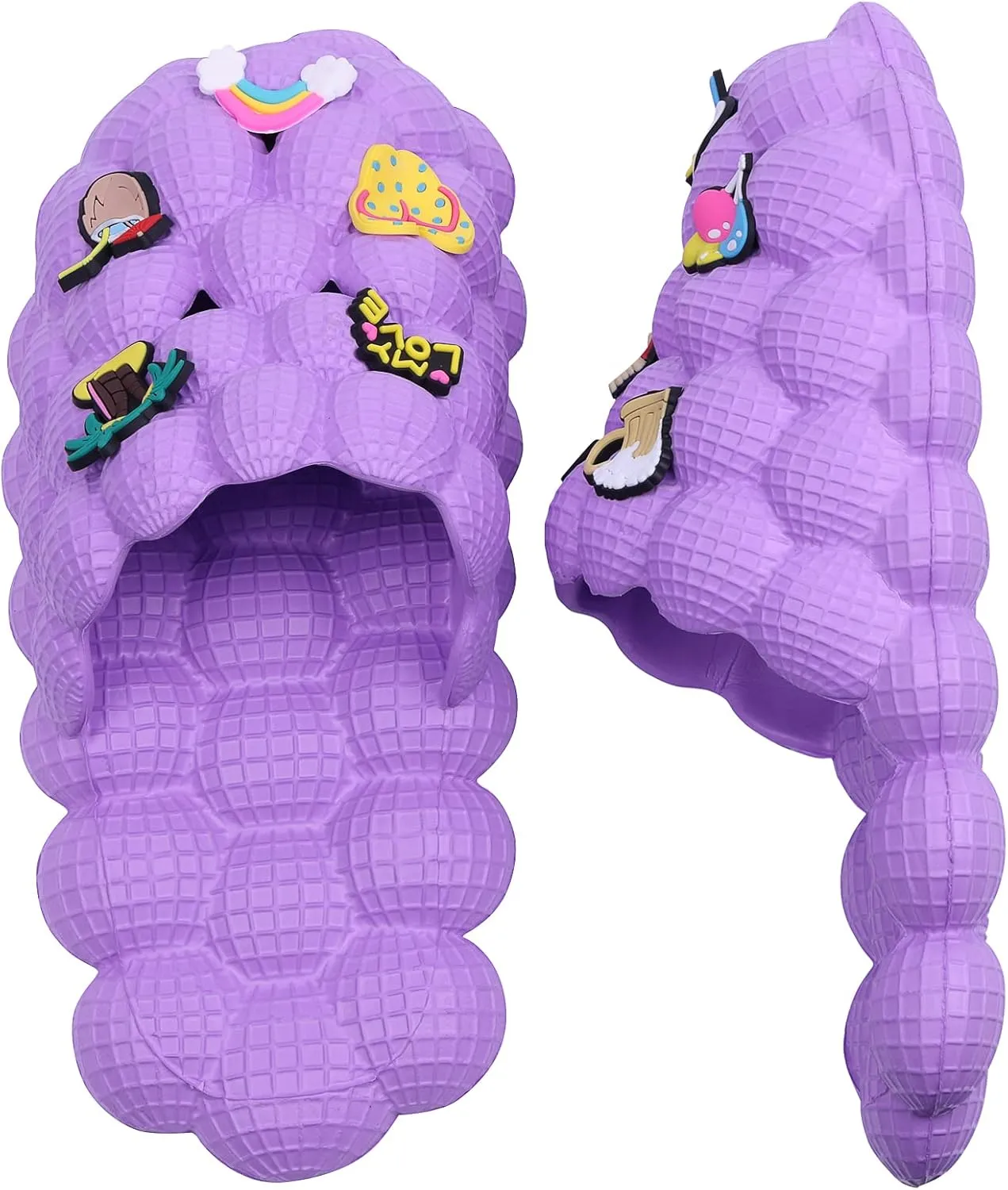 Bubble Slides for Kids Boys Girls Funny Lychee Slipper Sandals for Beach Pool Bedroom Bath