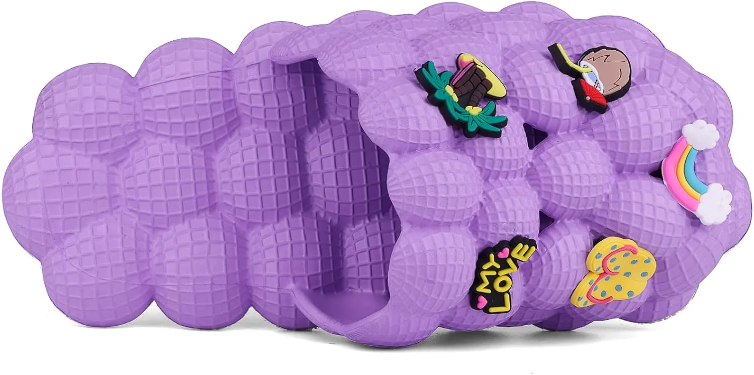 Bubble Slides for Kids Boys Girls Funny Lychee Slipper Sandals for Beach Pool Bedroom Bath