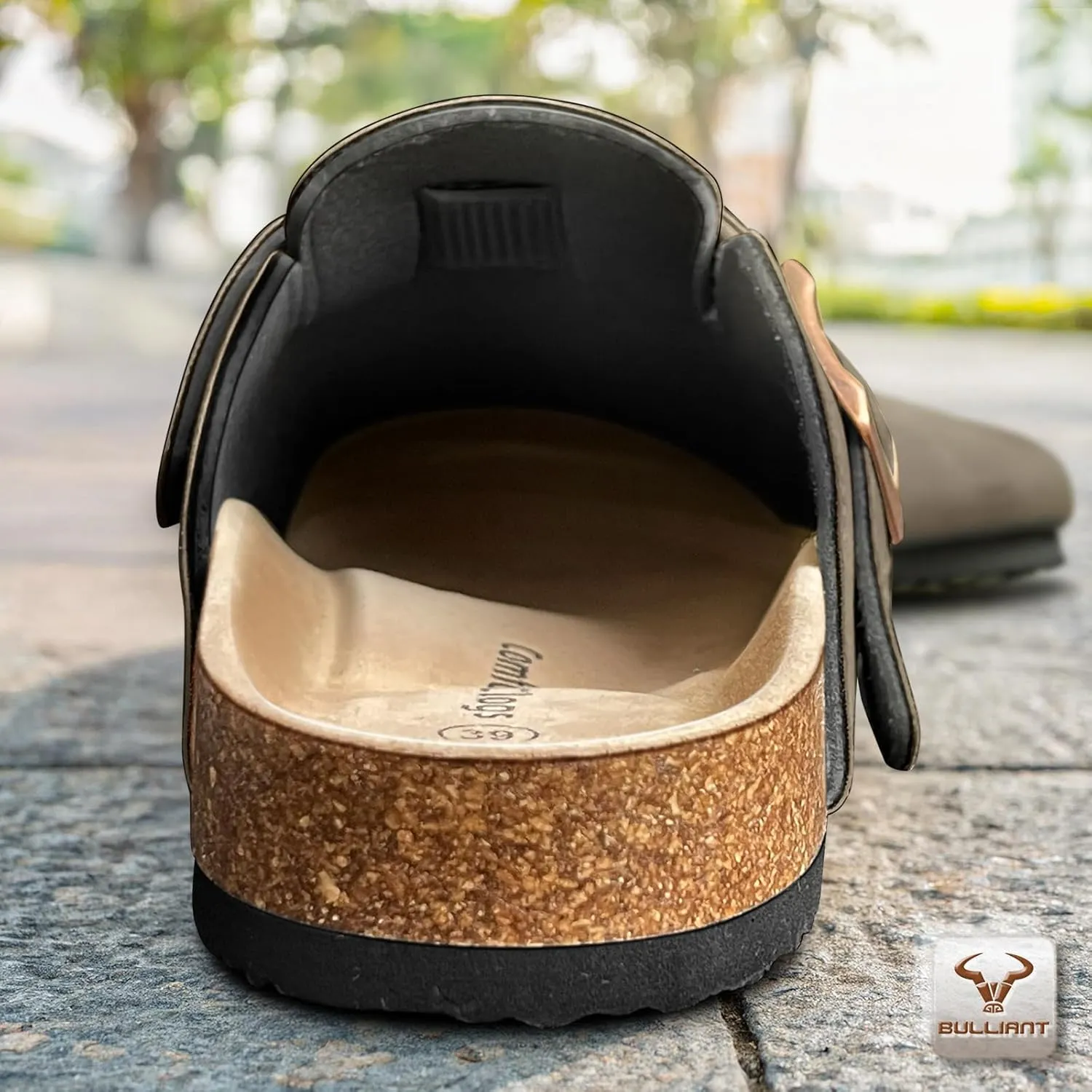 BULLIANT Women Clogs-Comfortable Mules Slippers Sandals Nurse Shoes Unisex for Men-Cushioned Footed Flannel-Lined Upper