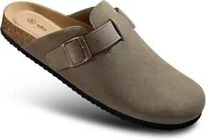 BULLIANT Women Clogs-Comfortable Mules Slippers Sandals Nurse Shoes Unisex for Men-Cushioned Footed Flannel-Lined Upper