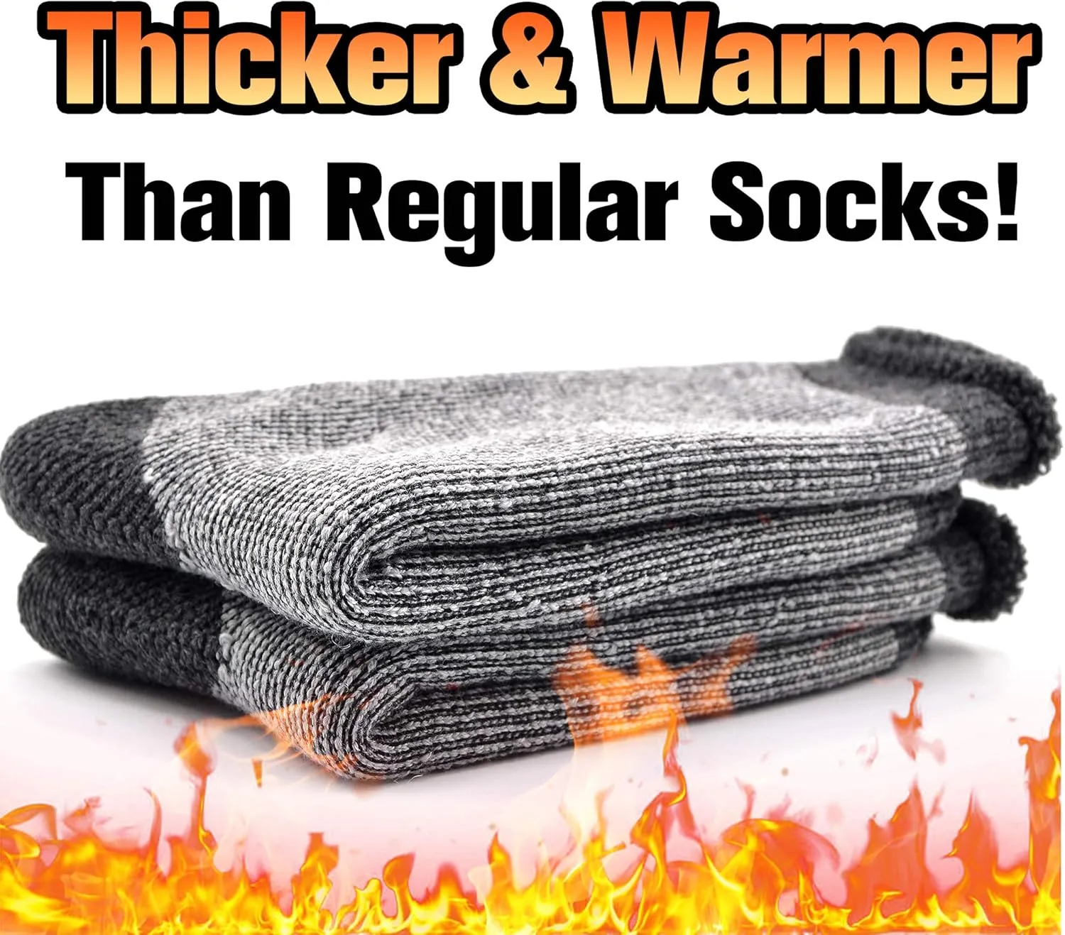 Busy Socks Winter Warm Thermal Socks for Men Women Extra Thick Insulated Heated Crew Boot Socks for Extreme Cold Weather