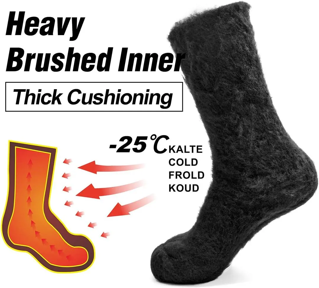 Busy Socks Winter Warm Thermal Socks for Men Women Extra Thick Insulated Heated Crew Boot Socks for Extreme Cold Weather