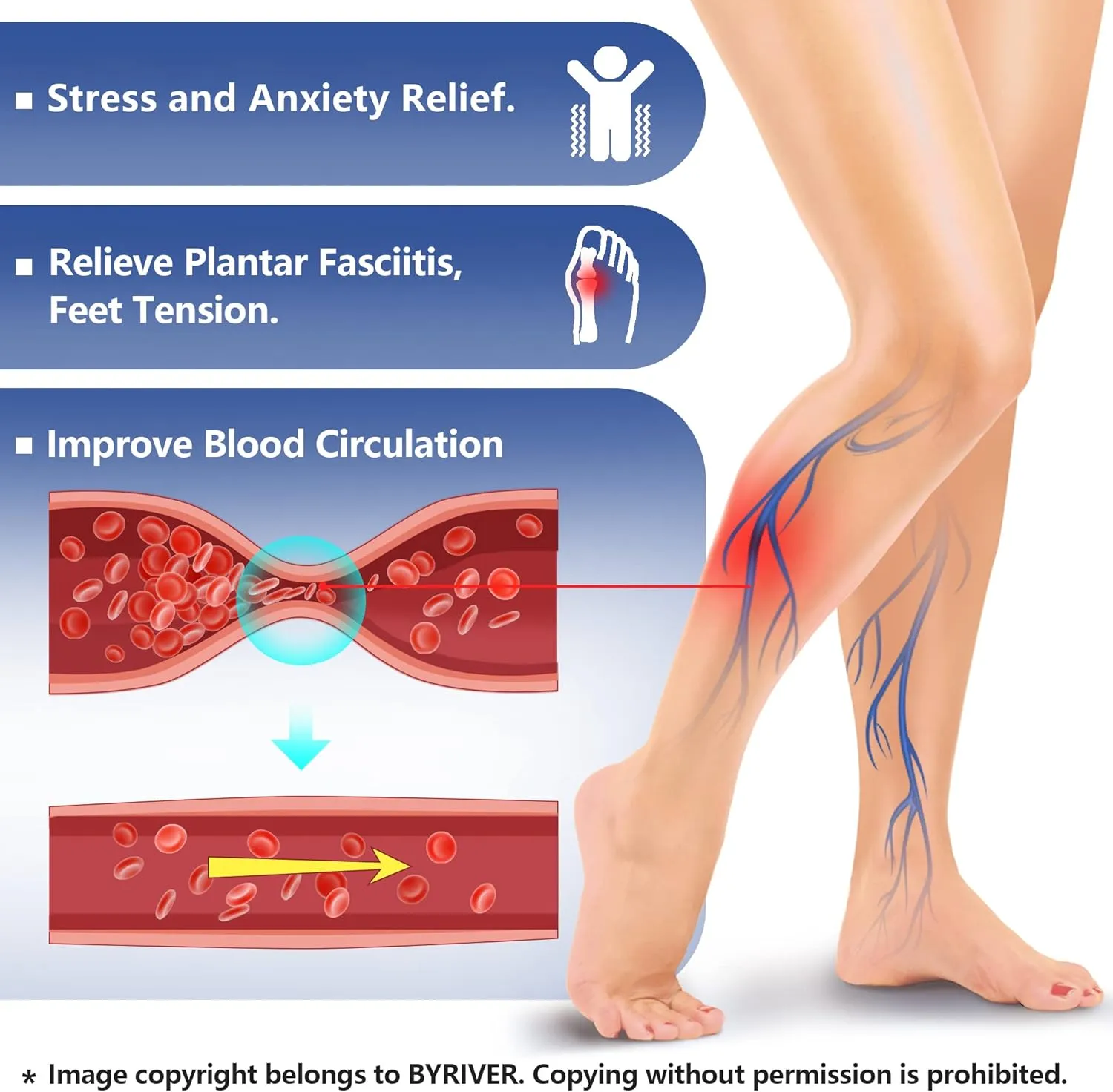 BYRIVER Blood Circulation Foot Massager for Healthy Leg Feet, Cold Leg Therapy Massage Tools, Healthcare Slippers Sandals Shoes, Gifts for Elderly Men Women Mom Dad (03XL)