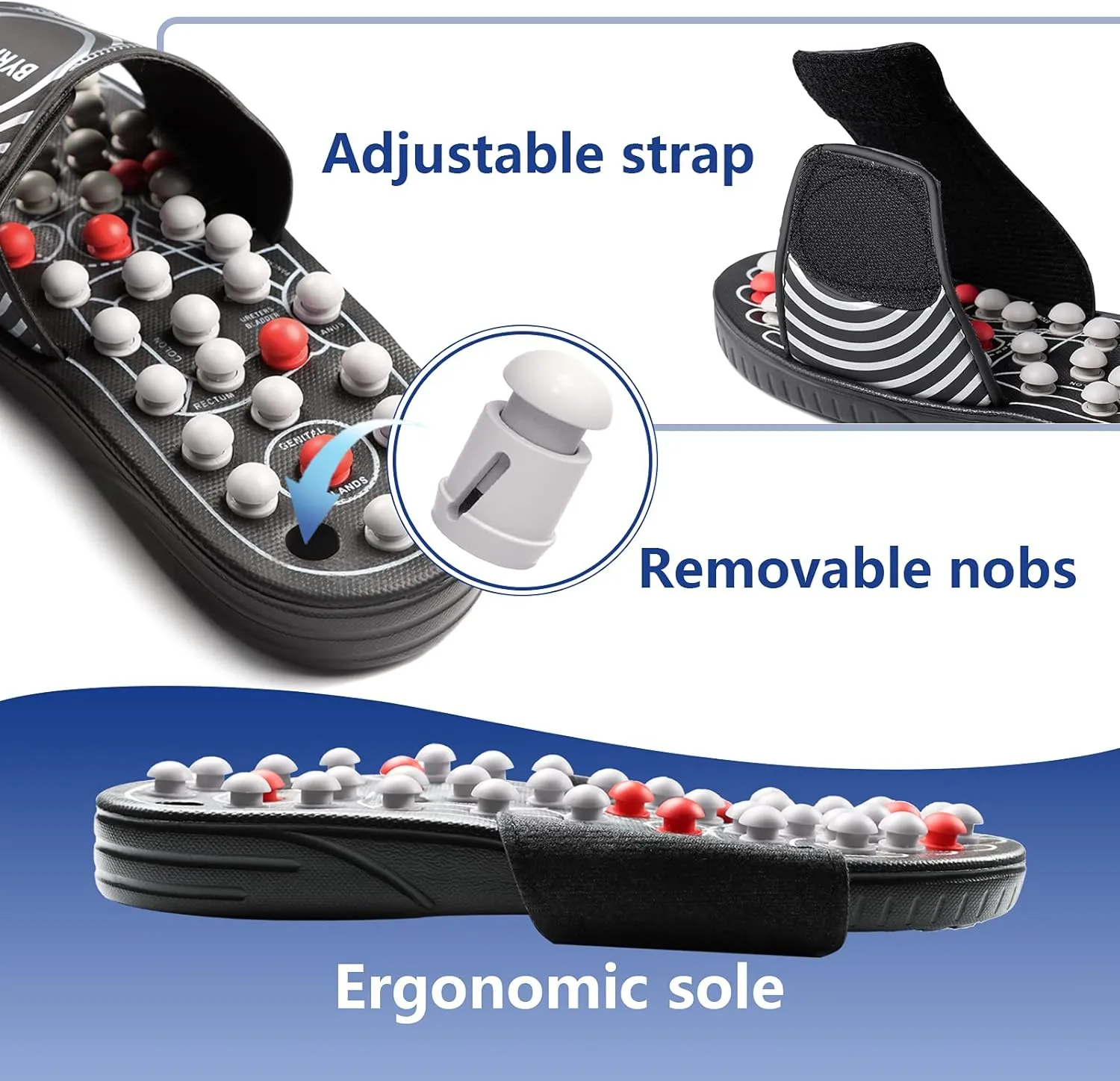 BYRIVER Blood Circulation Foot Massager for Healthy Leg Feet, Cold Leg Therapy Massage Tools, Healthcare Slippers Sandals Shoes, Gifts for Elderly Men Women Mom Dad (03XL)
