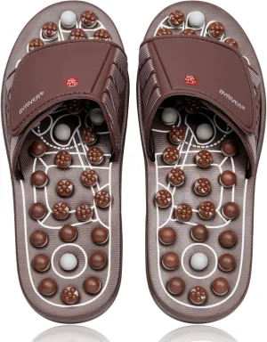 BYRIVER Under Desk Foot Massager Footrest Acupressure Slippers Sandals Shoes Mat for Men Women, Relieve Plantar Fasciitis Neuropathy Pain, Stress Relief Massager, Gifts for Runners (03XS)