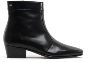 CAESAR Mens Handcrafted Real Leather Cuban Heel Dancing Side Zip Ankle Boots