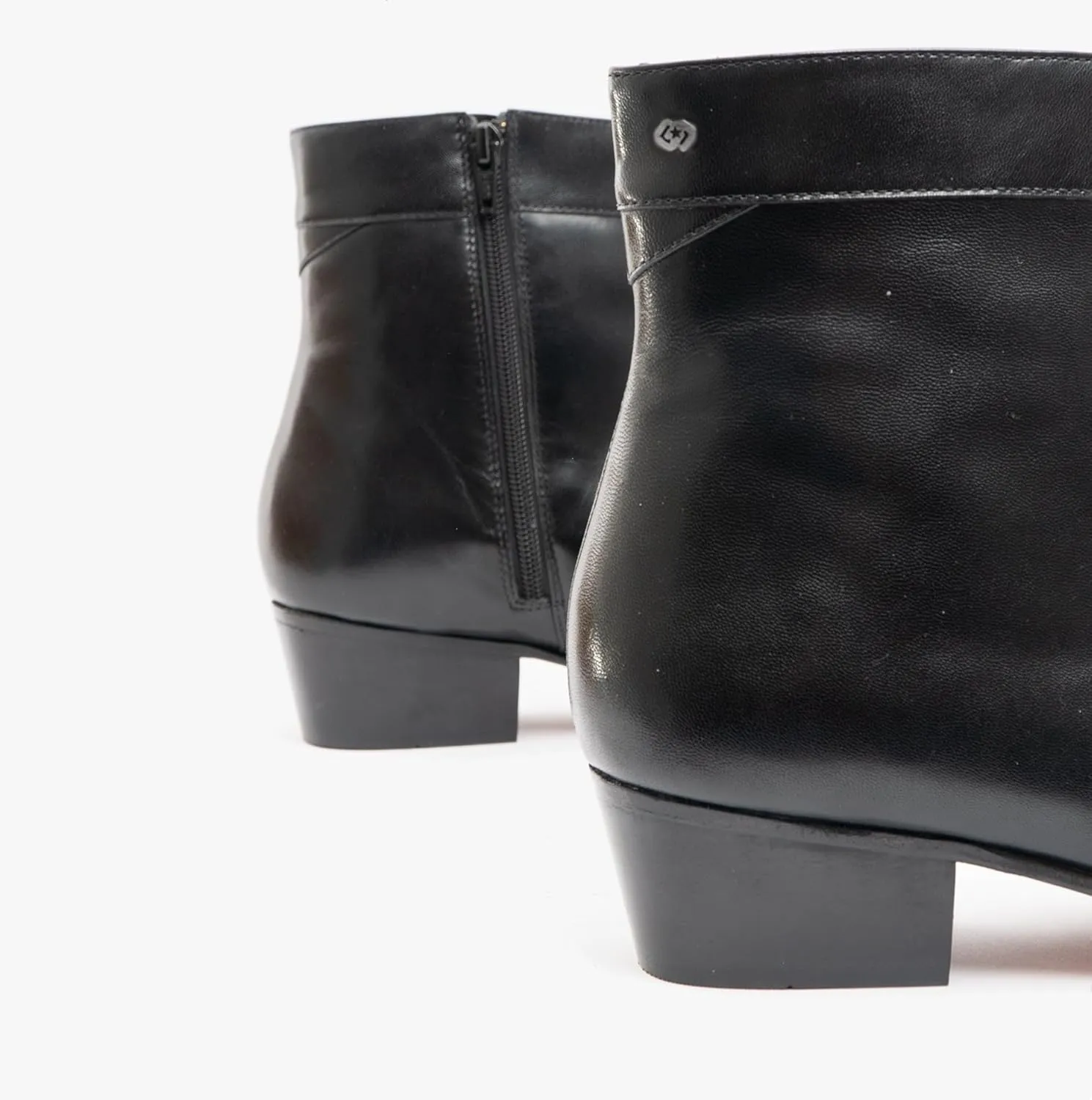 CAESAR Mens Handcrafted Real Leather Cuban Heel Dancing Side Zip Ankle Boots