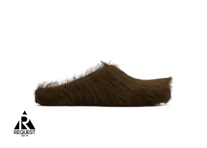 Calf Hair Fussbett Sabot Slipper "Dark Brown"