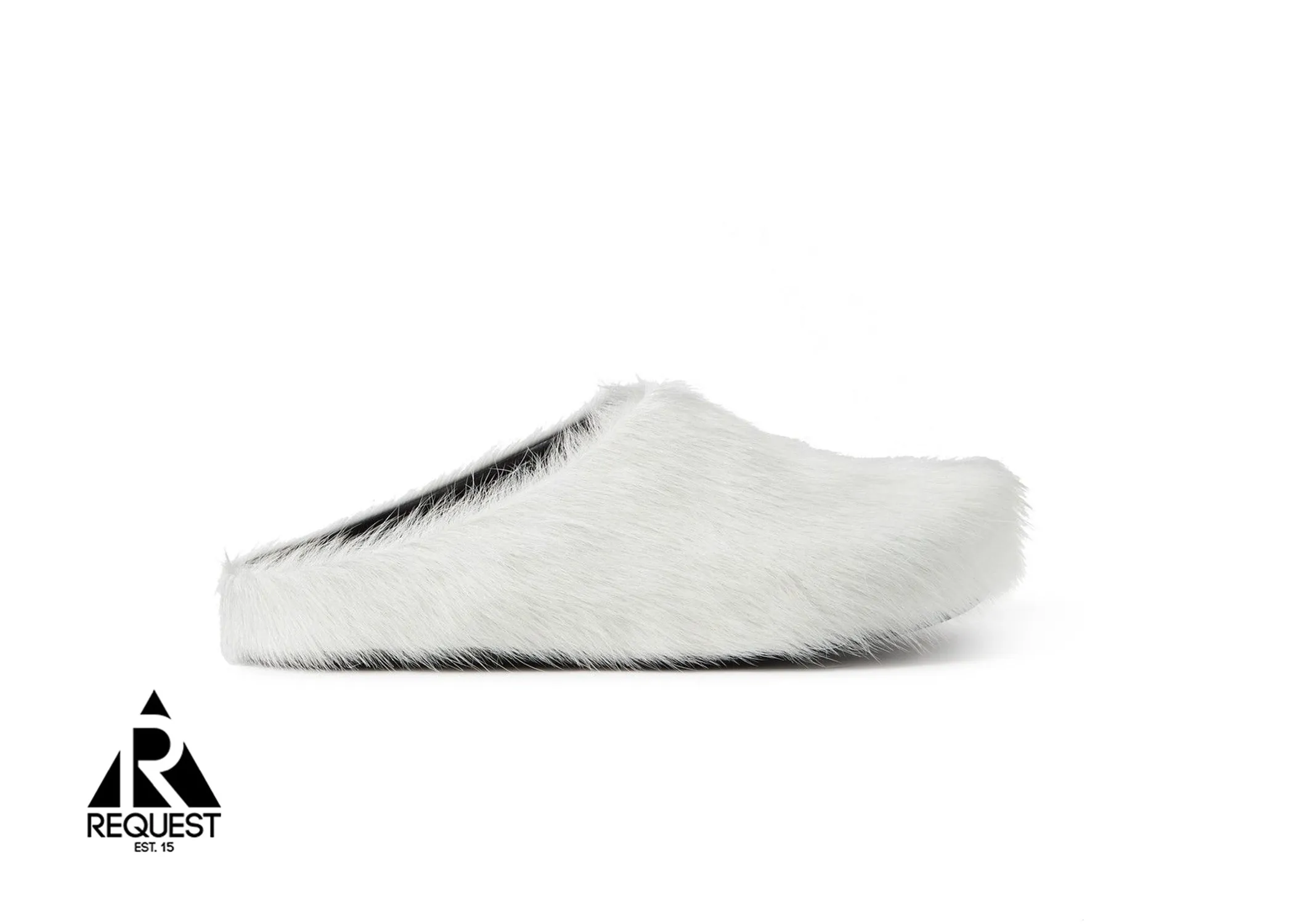 Calf Hair Sabot Slipper "White"