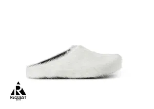 Calf Hair Sabot Slipper "White"