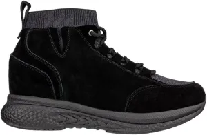 CALTO Men's Invisible Height Increasing Elevator Shoes - Black Fashion High Top Technical Sneakers - 3 Inches Taller - S23201- Size 10 D(M) US