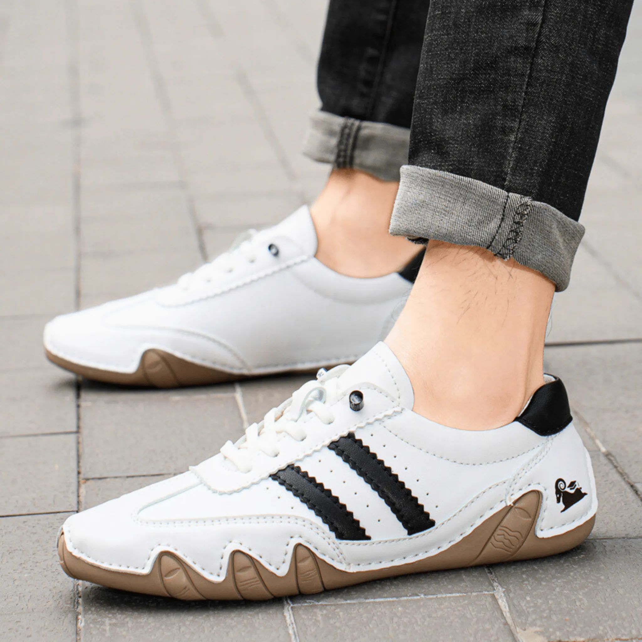Casual Flat Leather Sneakers