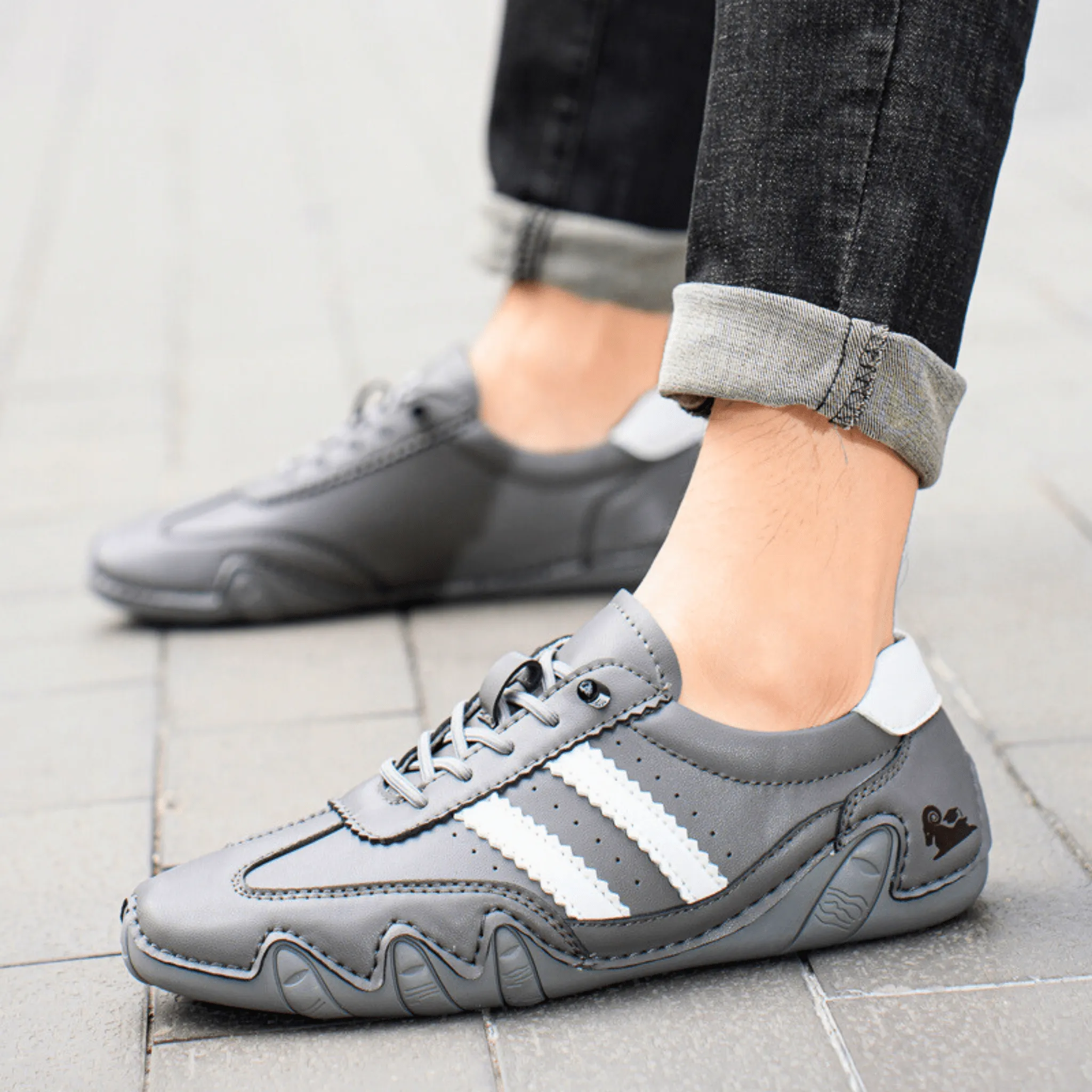 Casual Flat Leather Sneakers