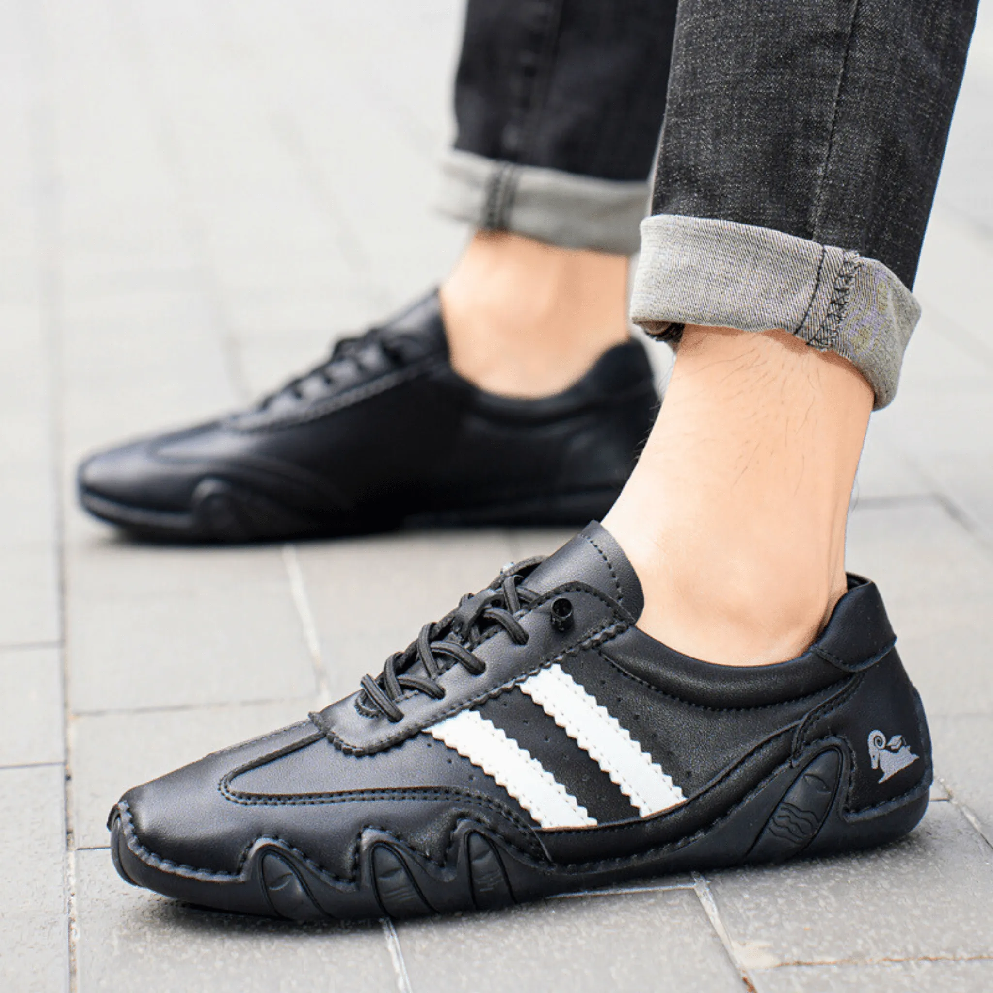 Casual Flat Leather Sneakers