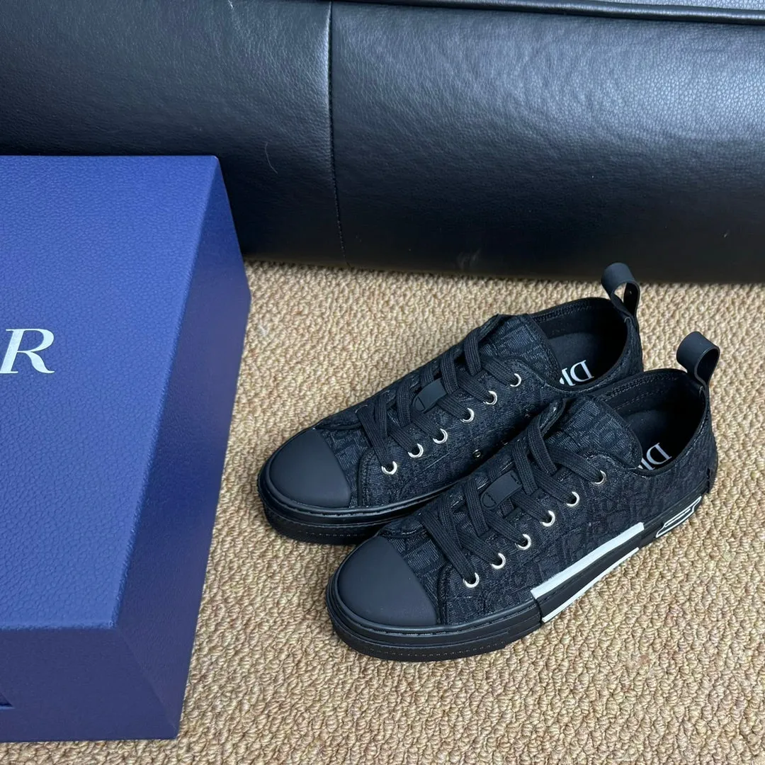 CD B23 Low-Top Sneaker Black Oblique Jacquard Fabric