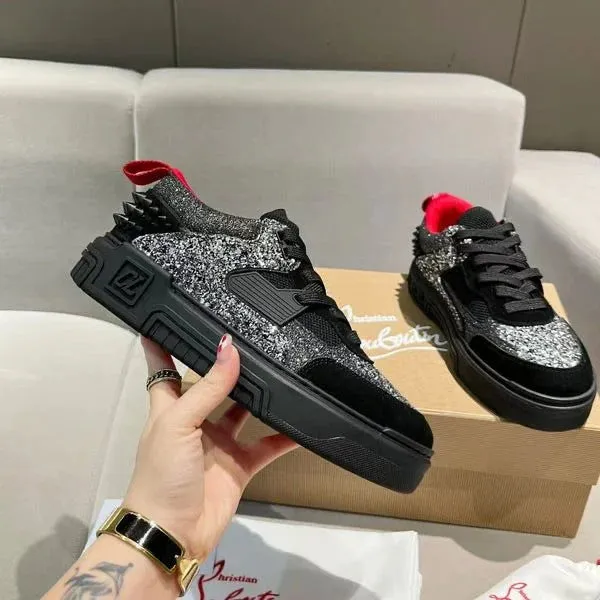 CHRISTIAN LOUBOUTIN || Astroloubi Strass Men Black Sneakers