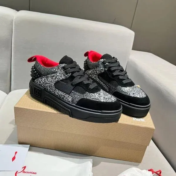 CHRISTIAN LOUBOUTIN || Astroloubi Strass Men Black Sneakers