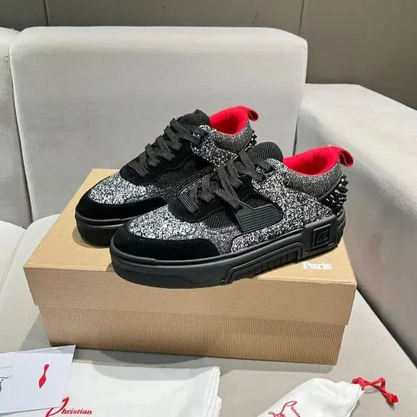 CHRISTIAN LOUBOUTIN || Astroloubi Strass Men Black Sneakers