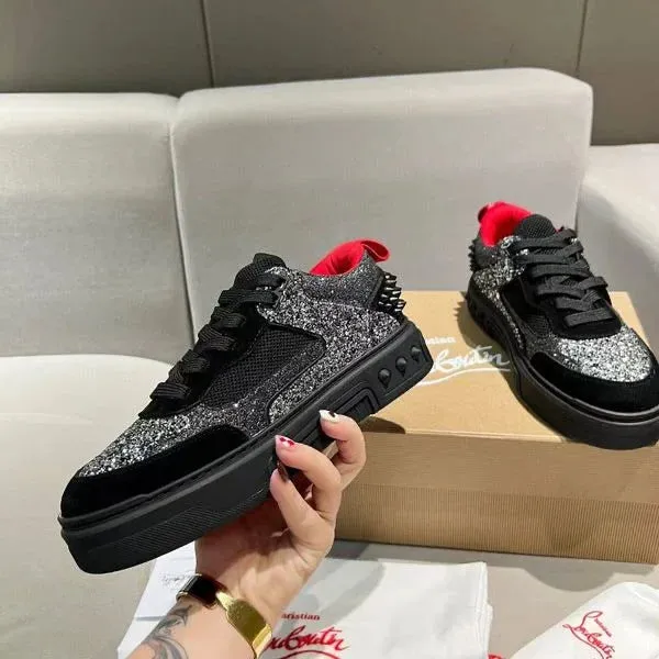 CHRISTIAN LOUBOUTIN || Astroloubi Strass Men Black Sneakers