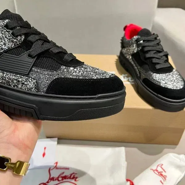 CHRISTIAN LOUBOUTIN || Astroloubi Strass Men Black Sneakers