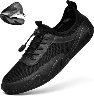 Classic Non Slip Drawstring Men's Suede Mesh Casual Shoes Comfort Slip On Loafers Fashion Outdoor Flat Moccasin Sneakers Breathable Chukka Boots