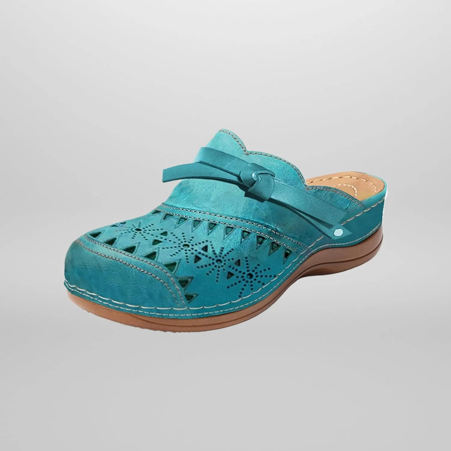 Clogs for Women Wide Width Wedge Sandals Hollow Out Closed Toe Slip On Slippers Arch Support Outdoor Beach Slippers