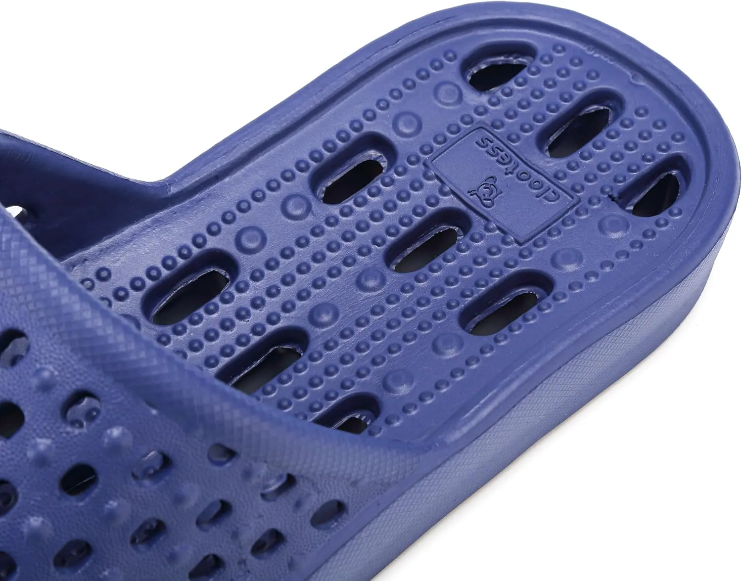 clootess Shower Shoes Slide for Men and Women Holes Bath Slipper Bathroom Sandal Pool Gym College Dorm Non-Slip