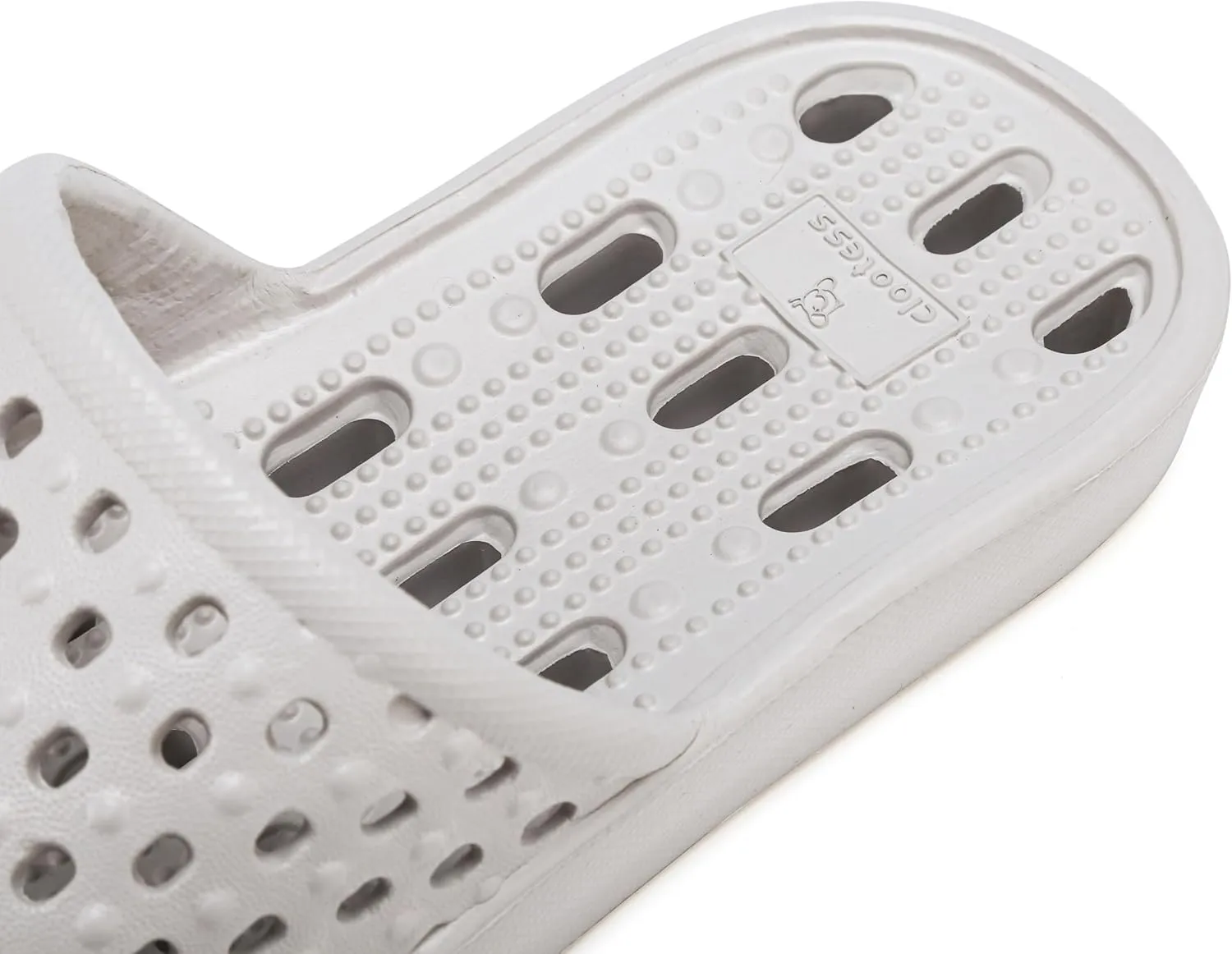clootess Shower Shoes Slide for Men and Women Holes Bath Slipper Bathroom Sandal Pool Gym College Dorm Non-Slip