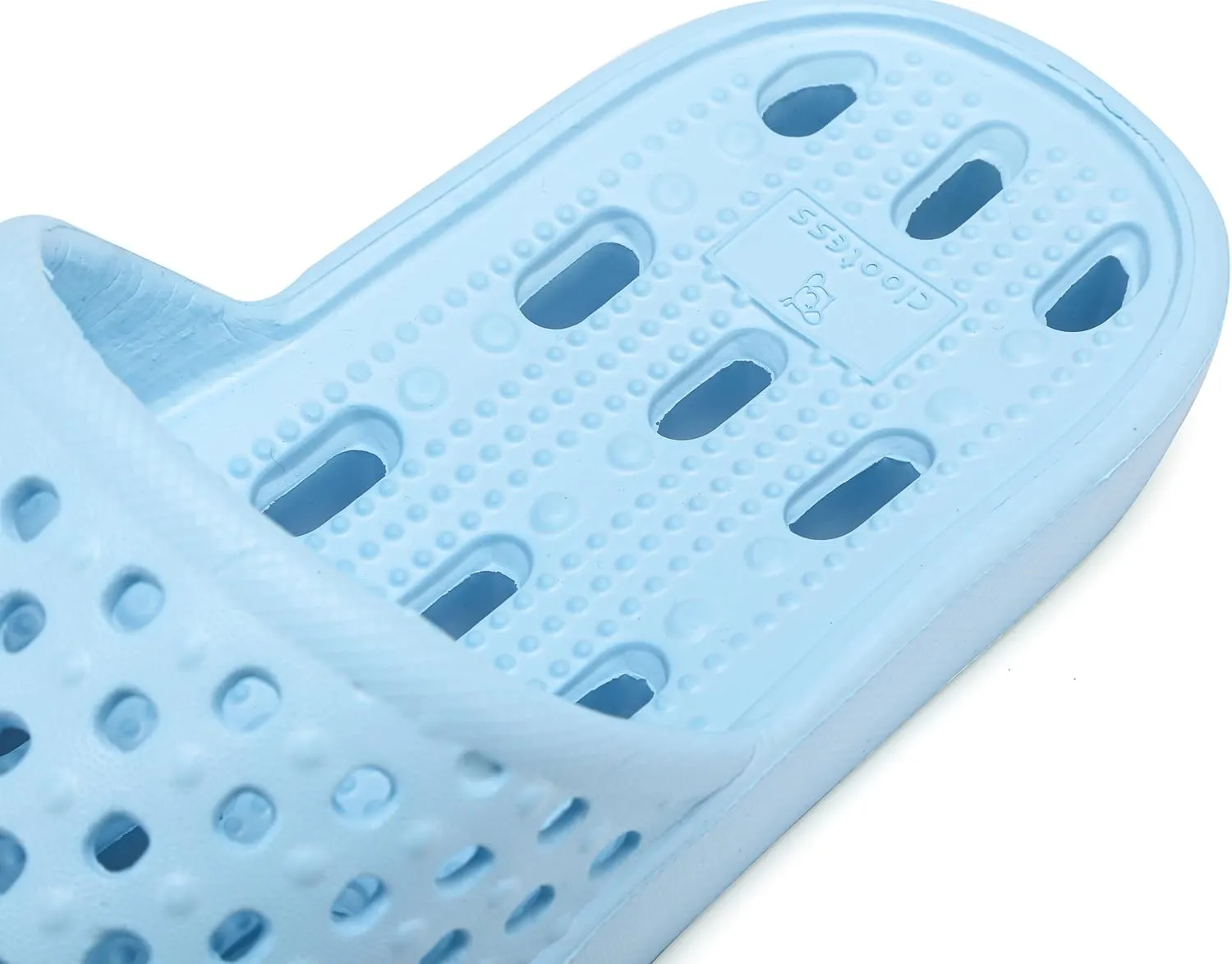 clootess Shower Shoes Slide for Men and Women Holes Bath Slipper Bathroom Sandal Pool Gym College Dorm Non-Slip