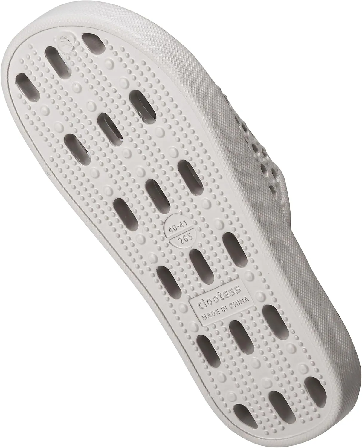 clootess Shower Shoes Slide for Men and Women Holes Bath Slipper Bathroom Sandal Pool Gym College Dorm Non-Slip
