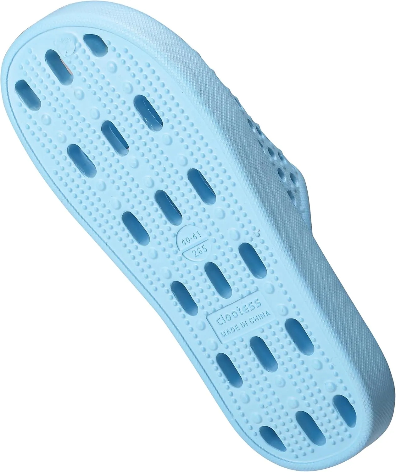 clootess Shower Shoes Slide for Men and Women Holes Bath Slipper Bathroom Sandal Pool Gym College Dorm Non-Slip