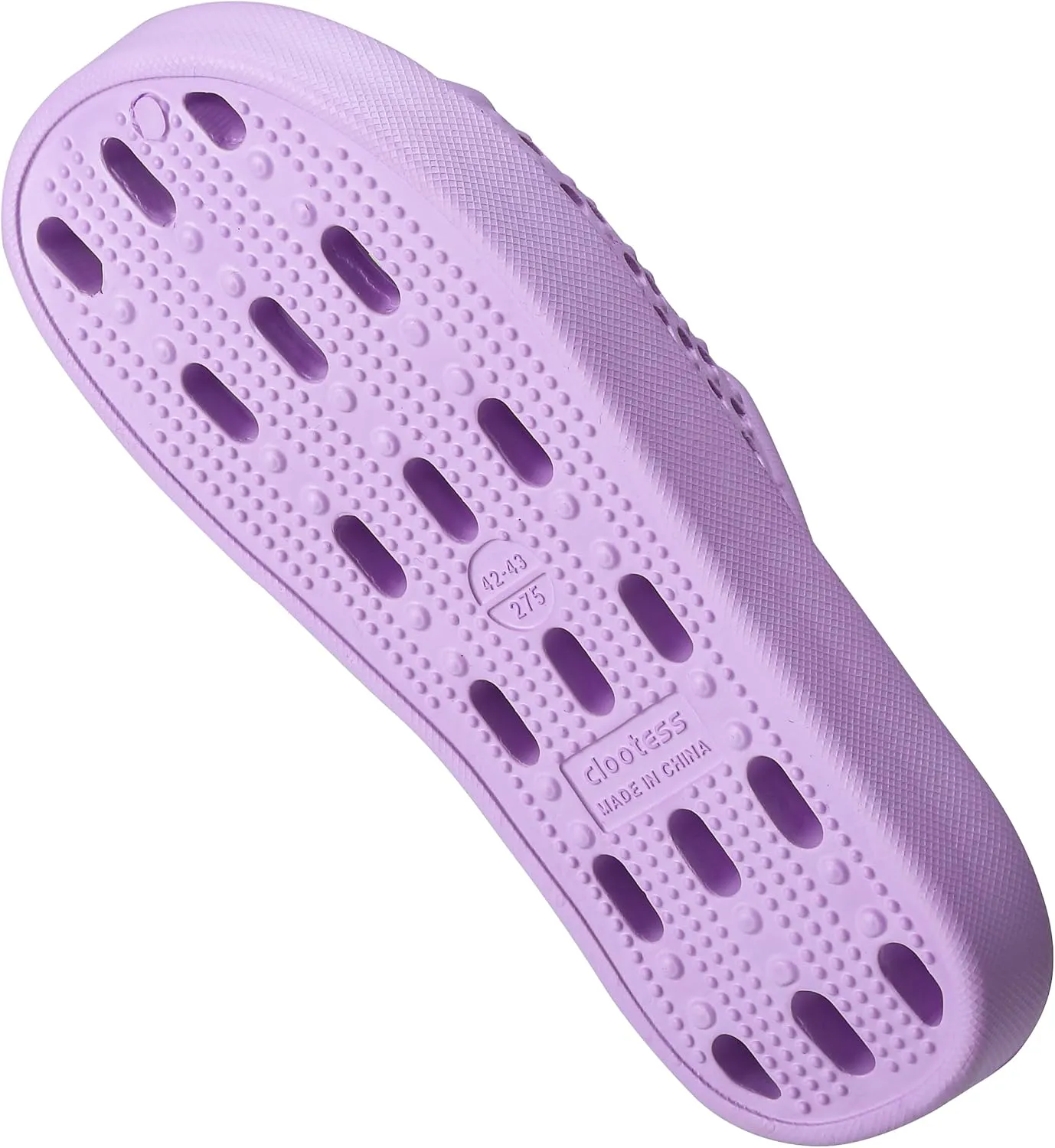 clootess Shower Shoes Slide for Men and Women Holes Bath Slipper Bathroom Sandal Pool Gym College Dorm Non-Slip