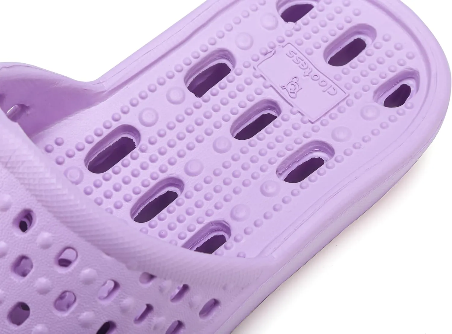 clootess Shower Shoes Slide for Men and Women Holes Bath Slipper Bathroom Sandal Pool Gym College Dorm Non-Slip