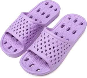 clootess Shower Shoes Slide for Men and Women Holes Bath Slipper Bathroom Sandal Pool Gym College Dorm Non-Slip