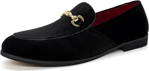 CMM Men's Velvet Slip On Loafers Shiny Metallic Slipper Loafers Luxury Dress Shoes Nightclub Party