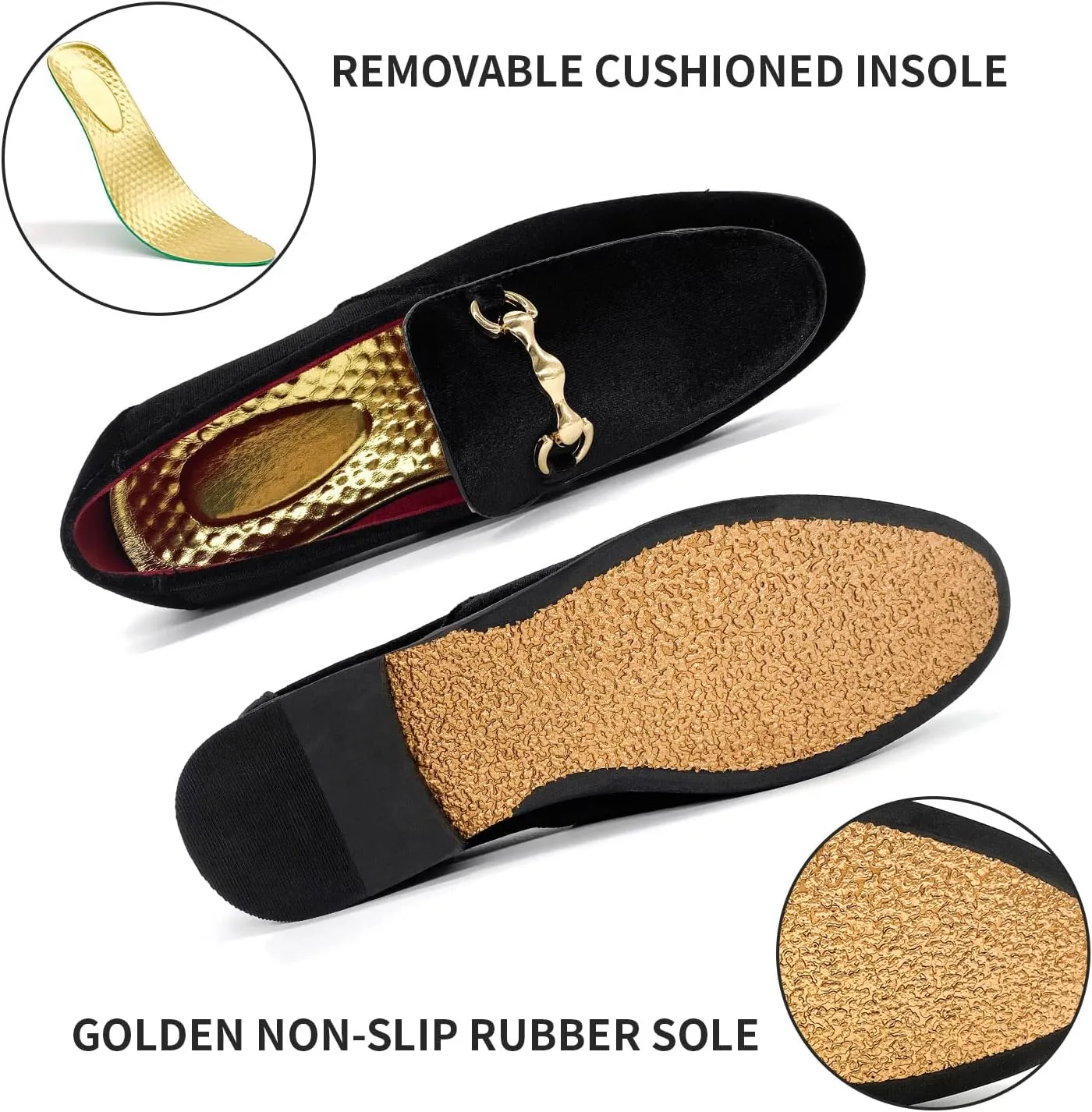 CMM Men's Velvet Slip On Loafers Shiny Metallic Slipper Loafers Luxury Dress Shoes Nightclub Party