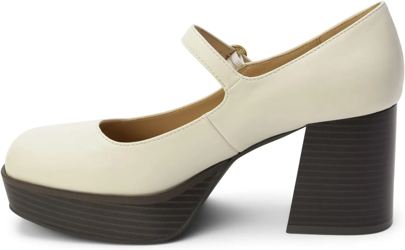 Coconuts by Matisse Womens Matilda Square Toe Mary Jane Platform Pumps Dress Casual Casual High Heel 3" & Up - Black