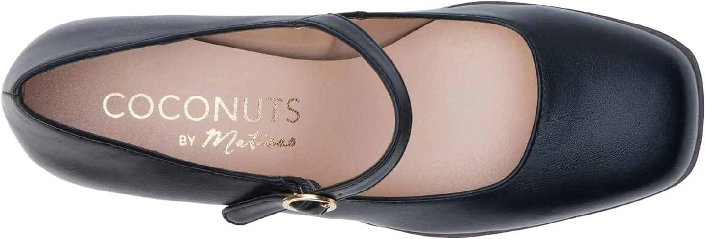 Coconuts by Matisse Womens Matilda Square Toe Mary Jane Platform Pumps Dress Casual Casual High Heel 3" & Up - Black