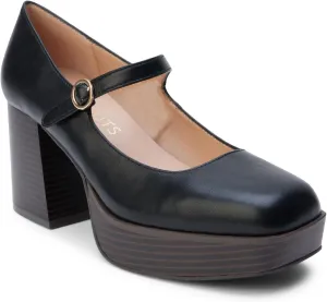 Coconuts by Matisse Womens Matilda Square Toe Mary Jane Platform Pumps Dress Casual Casual High Heel 3" & Up - Black