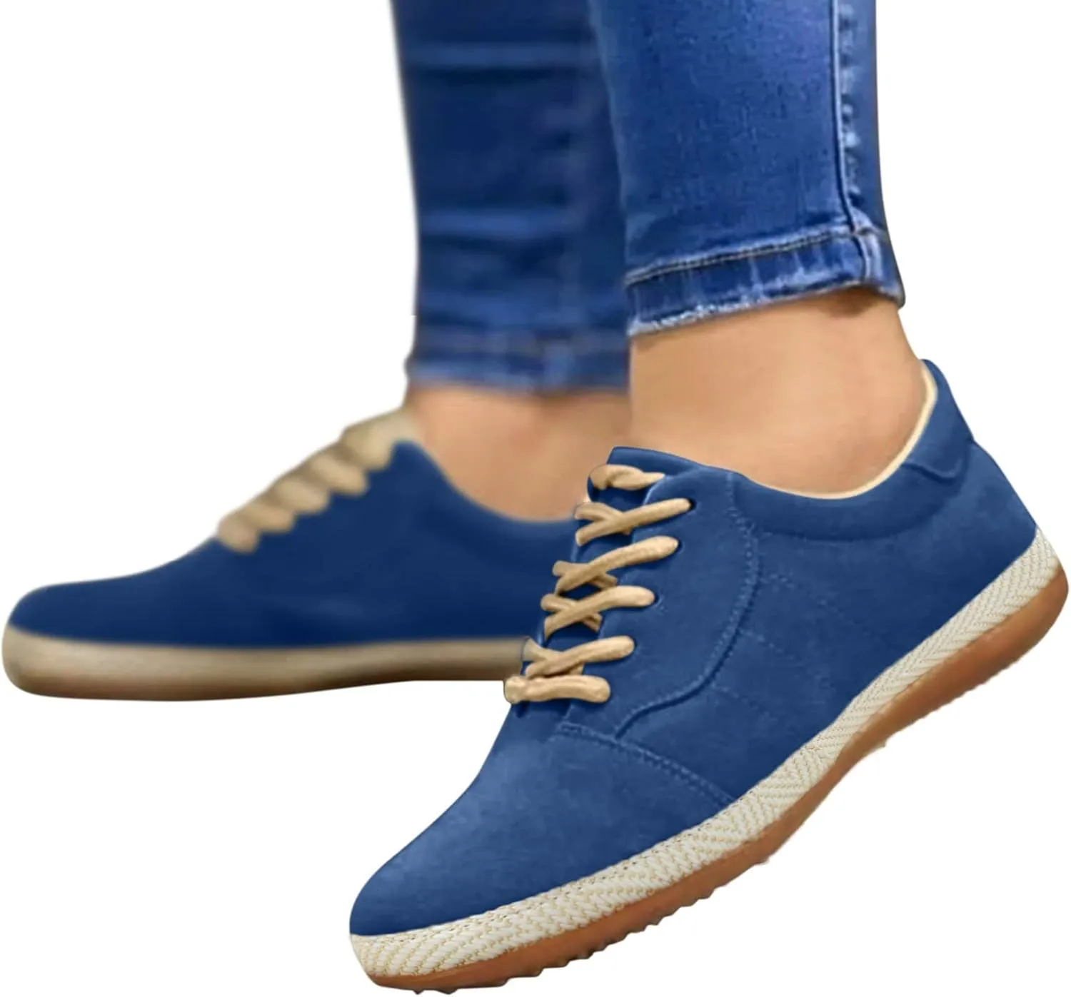 Color Comfortable Breathable Toe Solid Round Casual Up Women Flat Shoes Lace Single Womens Casual Shoes Size 8 1/2