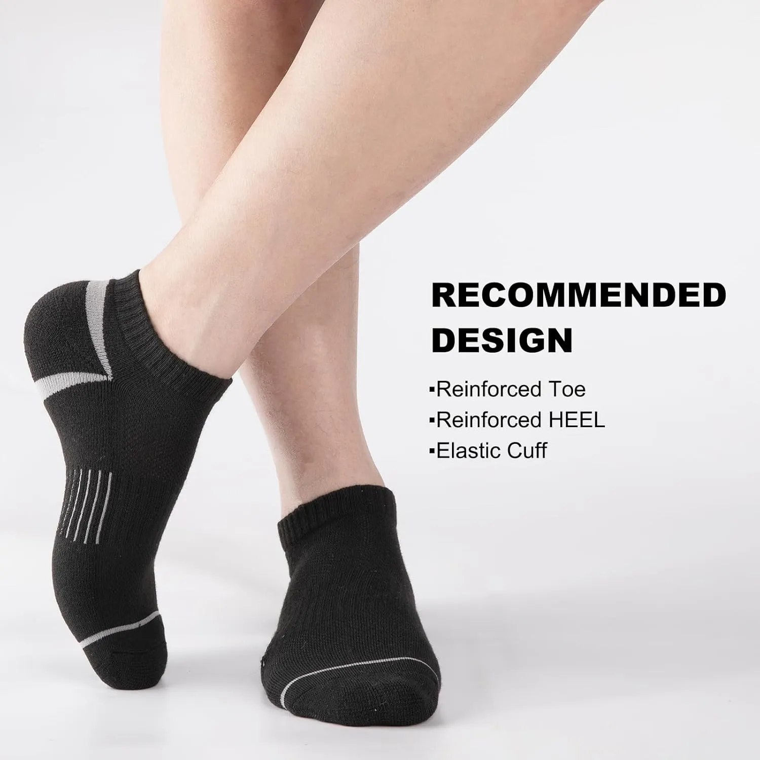COOPLUS 12 Pack Men's Athletic Ankle Socks Cushioned Running Breathable Low Cut Casual Socks